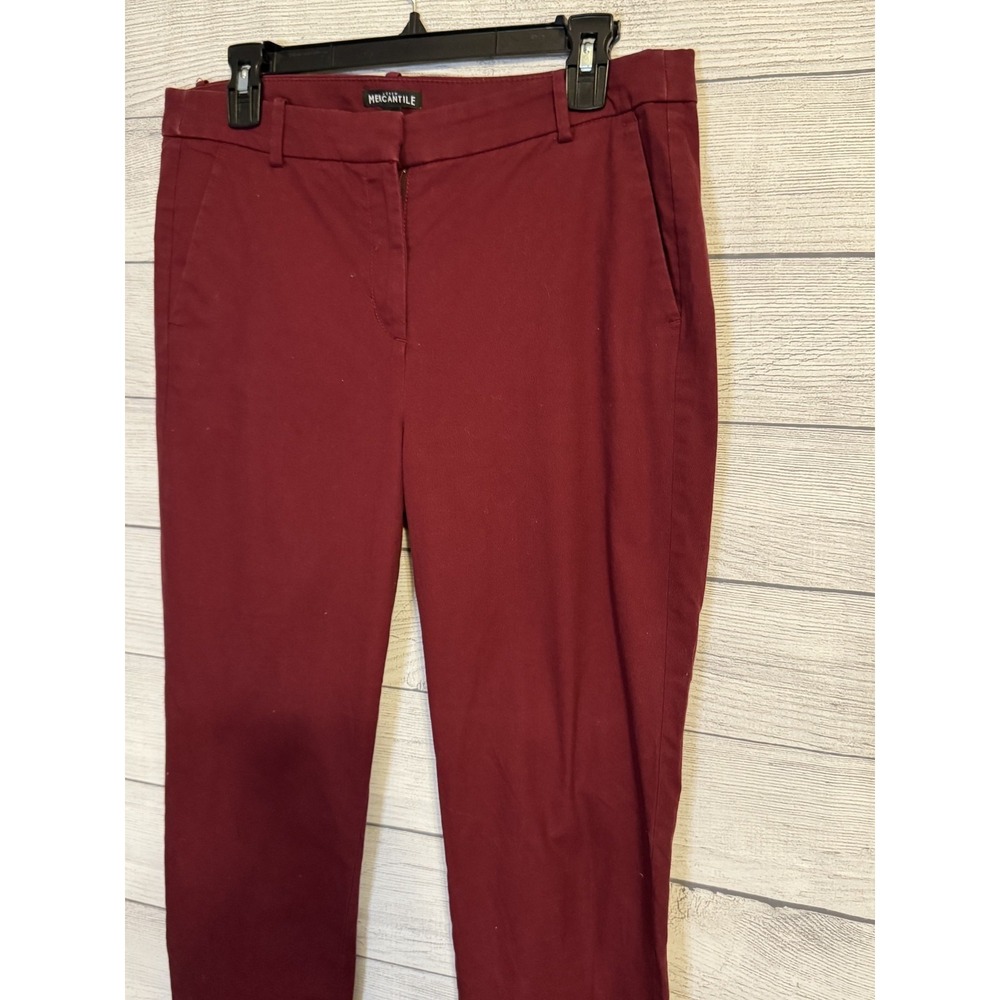 J.Crew Mercantile Women's Pants Size 8 Red Cropped Ankle Stretch Cotton Blend